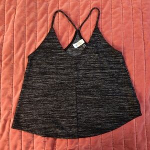 Black Heather V-Neck Knitted Tank Top